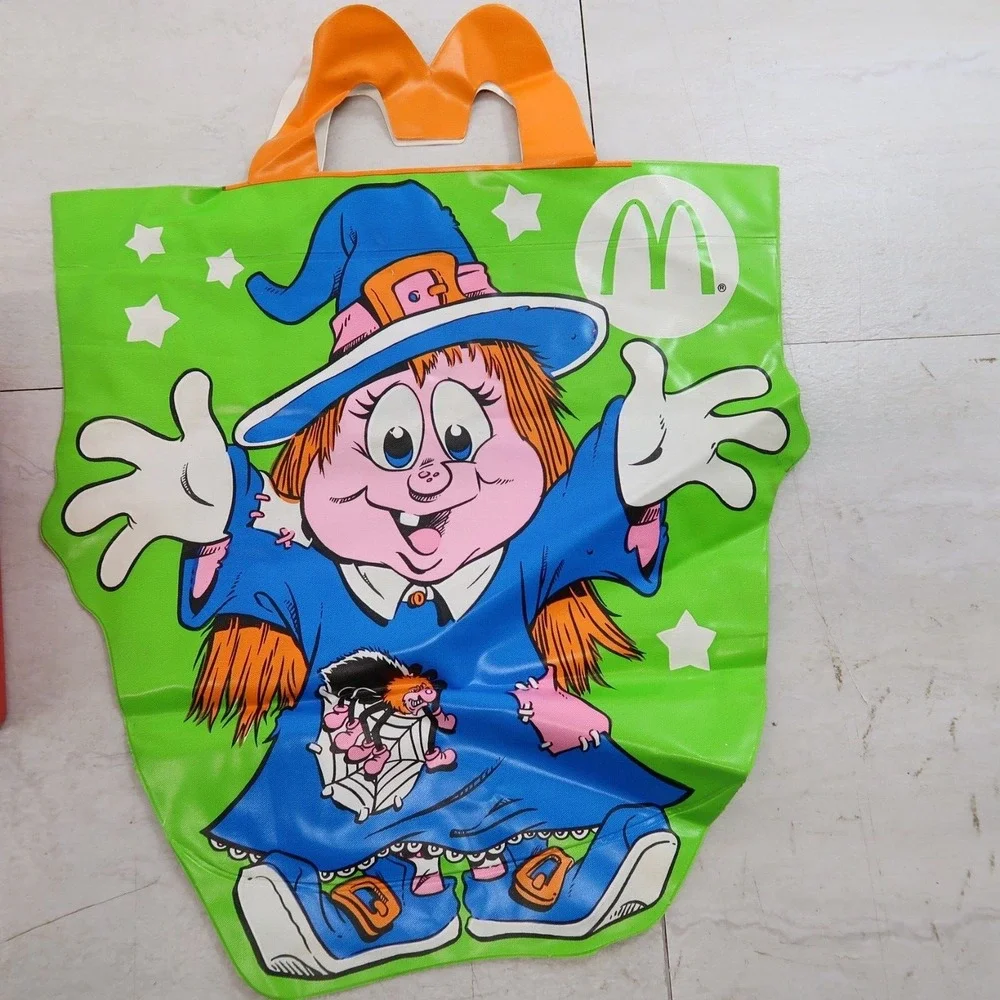 Vintage McDonalds Happy Meal Red Plastic Lunch Box Case 1988  Halloween Meal Bag